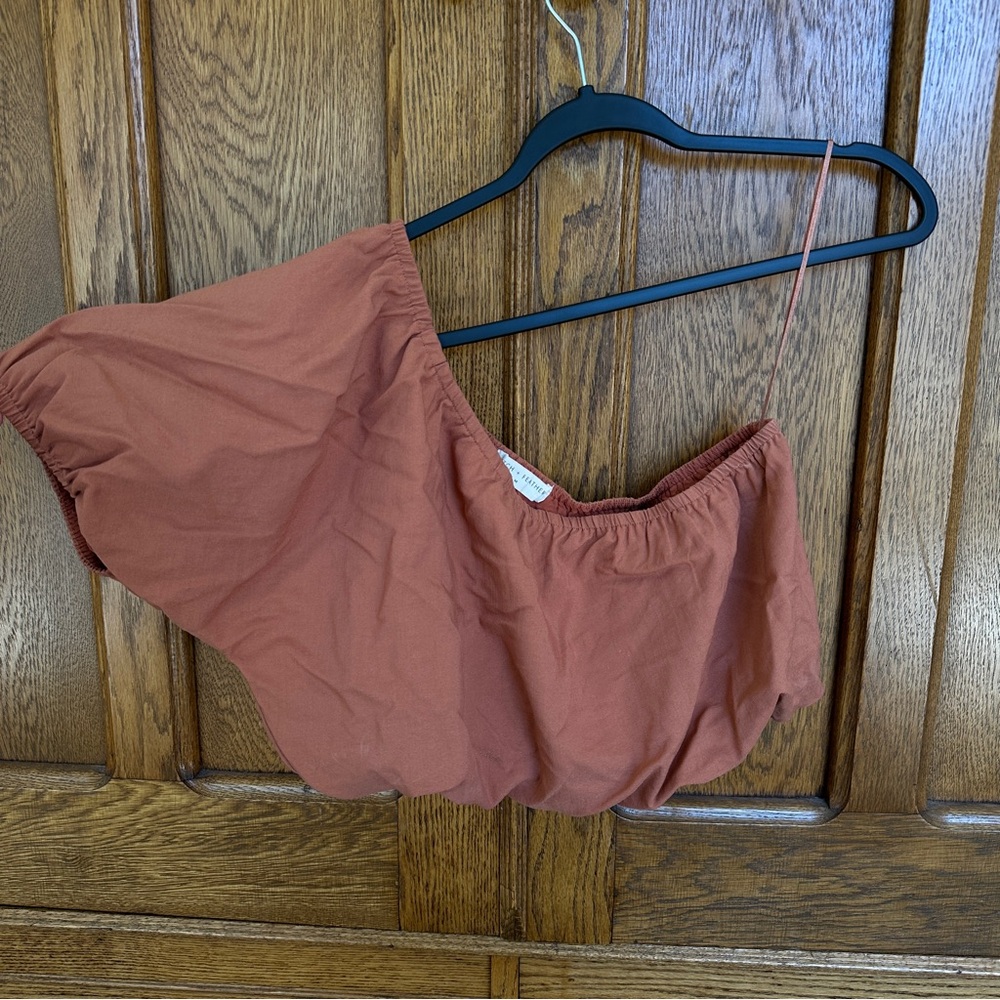 Stitch + Feather One Shoulder Blouse Top
